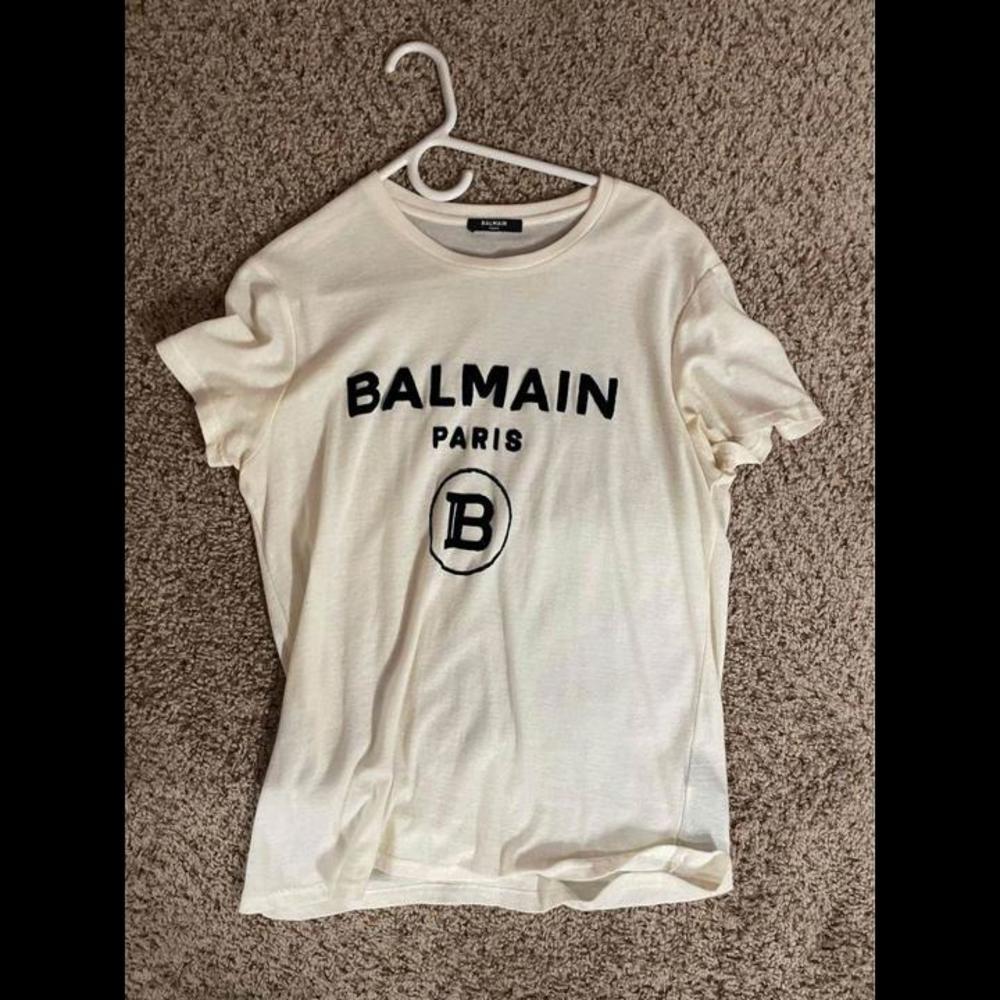 Men Creme Balmain Tshirt